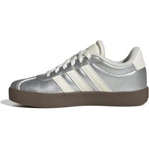 adidas Unisex-Child Vl Court 3.0 Hook & Loop(Silver Metallic/Off White/Gum)