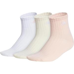 adidas womens Women’s Sport Fashion 3-pack Quarter Ruffle Ankle Sock for Women Low Cut(Blush Pink/Wonder White/Semi Ice Tangerine Orange)