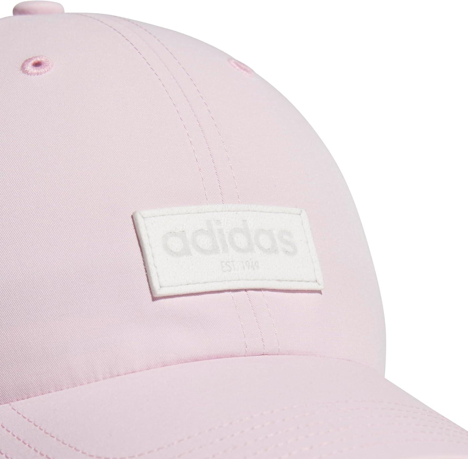 imageAdidas UnisexAdult Court Relaxed Fit Strapback HatClear PinkWhiteGrey One