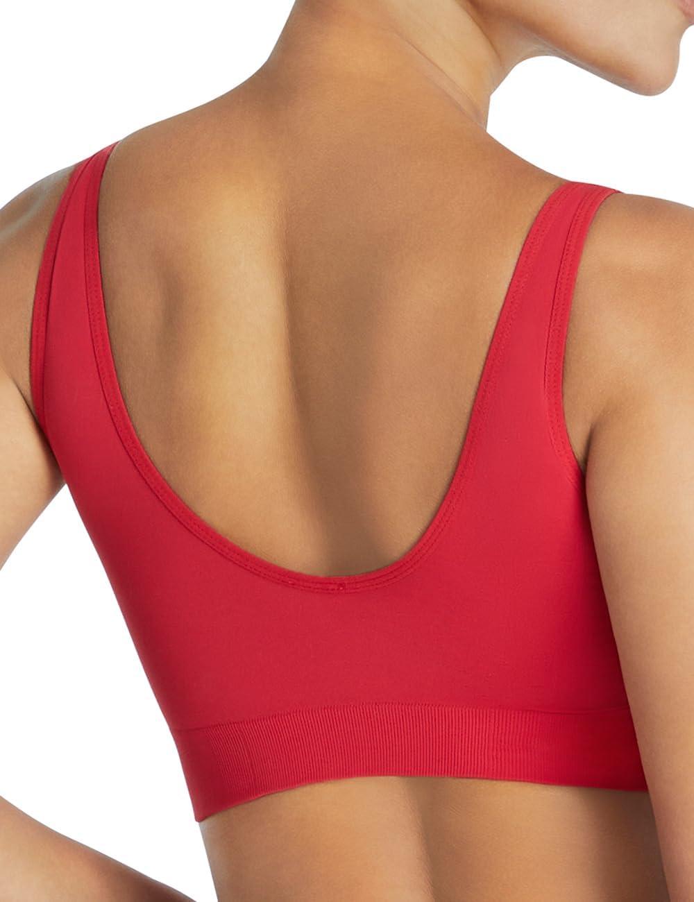 imageAdidas Womens Micro Stretch Seamless Wireless Lounge BraRed