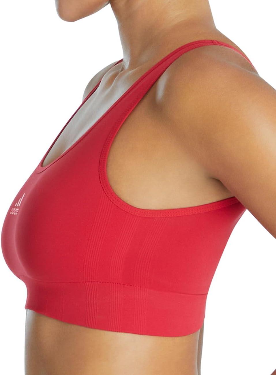 imageAdidas Womens Micro Stretch Seamless Wireless Lounge BraRed