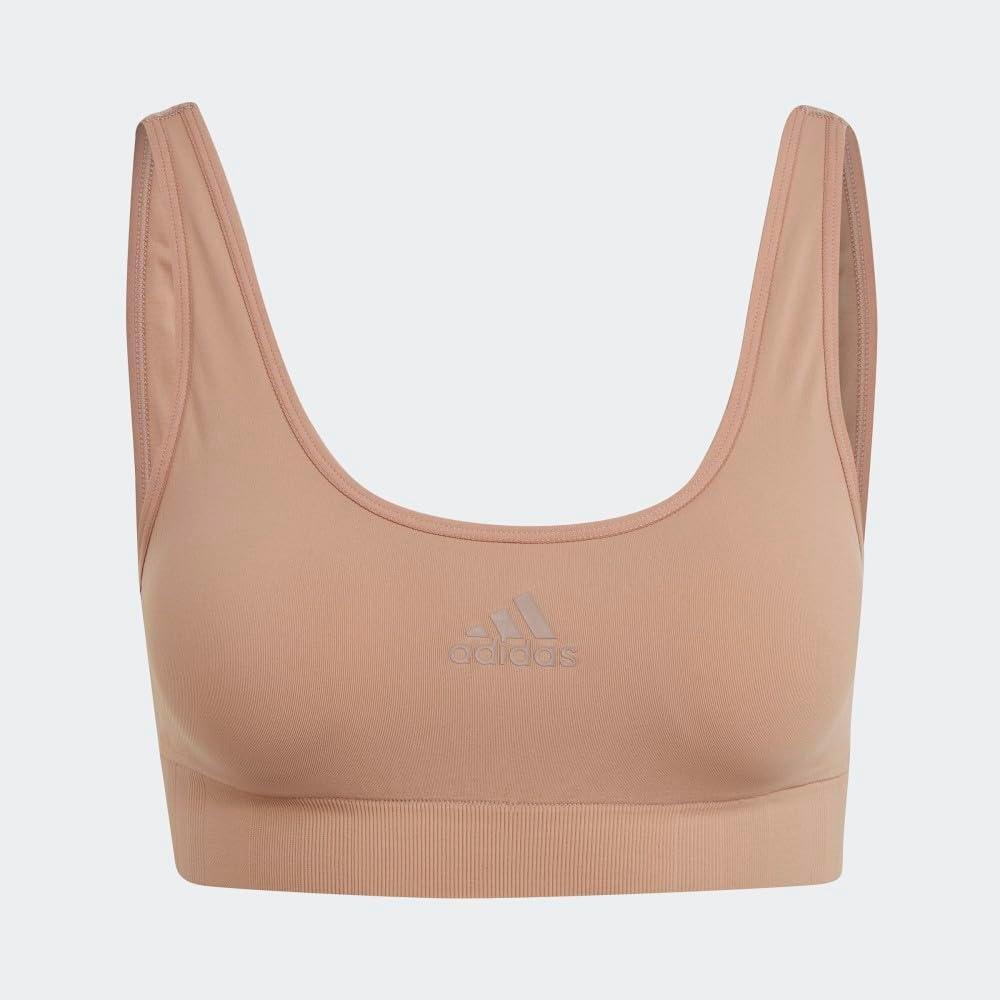 imageAdidas Womens Micro Stretch Seamless Wireless Lounge BraToasted Carmel