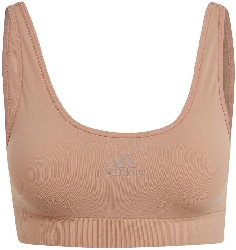 imageAdidas Womens Micro Stretch Seamless Wireless Lounge BraToasted Carmel