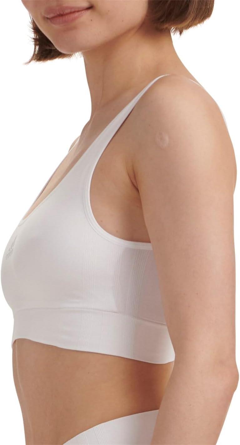 imageAdidas Womens Micro Stretch Seamless Wireless Lounge BraWhite