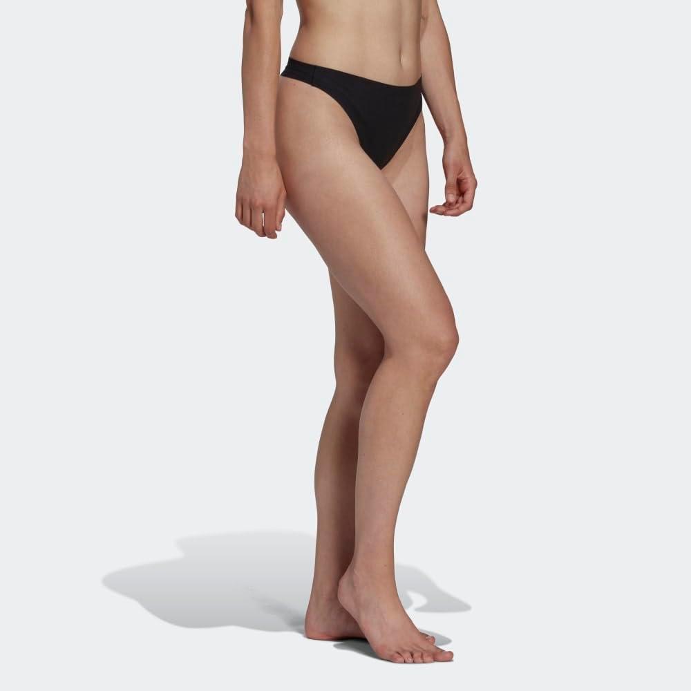 imageAdidas womens Micro Flex Thong Panty UnderwearBlack Forge IronPeach Whip White