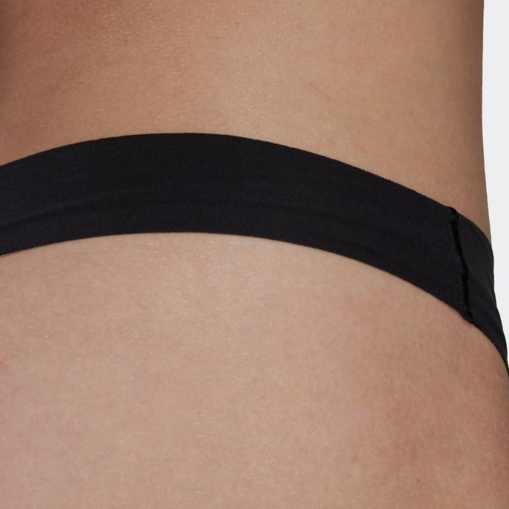 imageAdidas womens Micro Flex Thong Panty UnderwearBlack Forge IronPeach Whip White