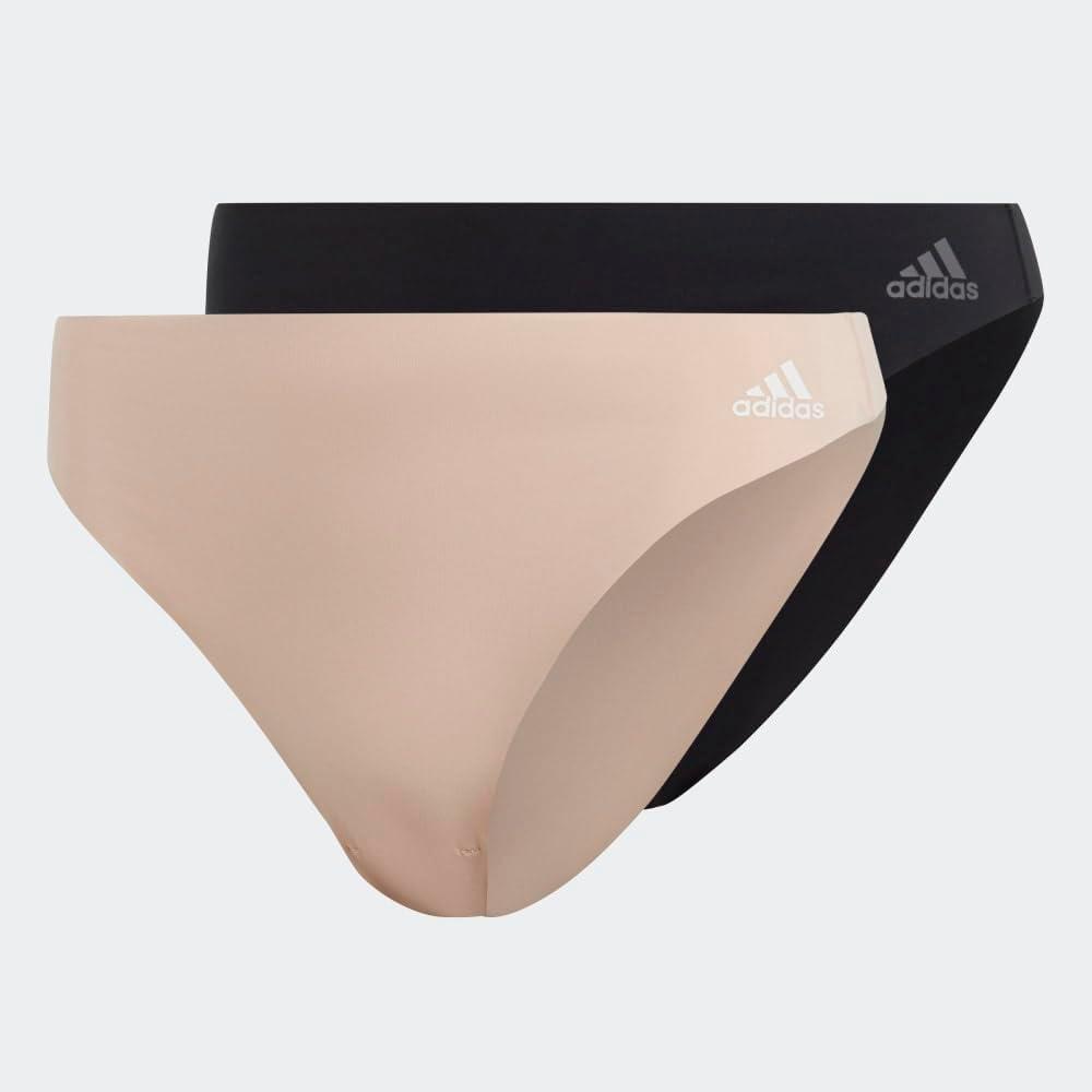 imageAdidas womens Micro Flex Thong Panty UnderwearBlack Forge IronPeach Whip White