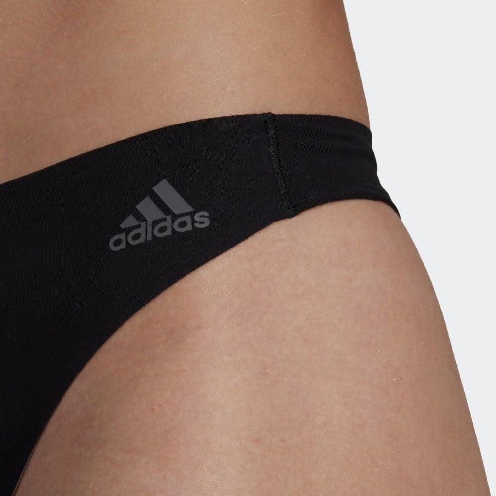 imageAdidas womens Micro Flex Thong Panty UnderwearBlack Forge IronPeach Whip White
