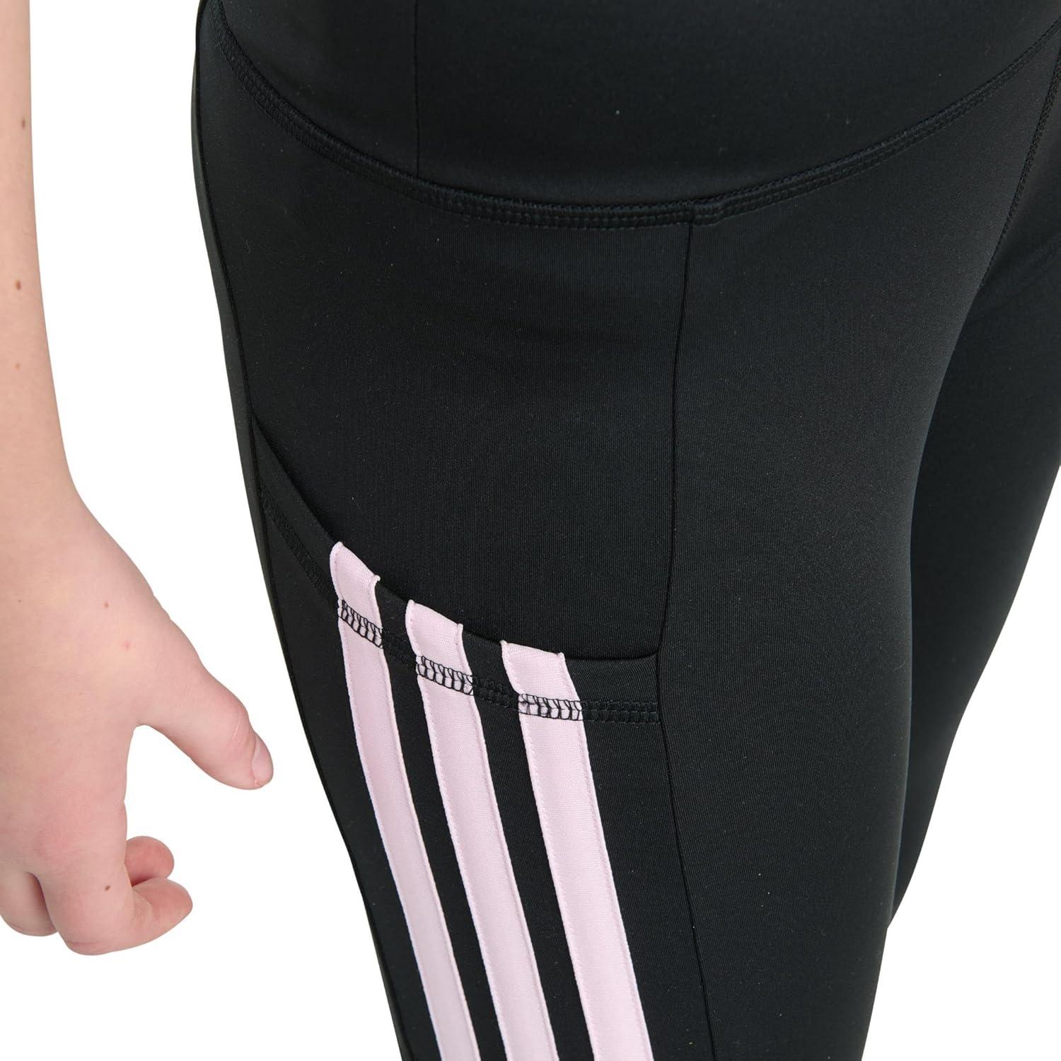 imageadidas Girls 3Stripe LeggingBlack With Pink