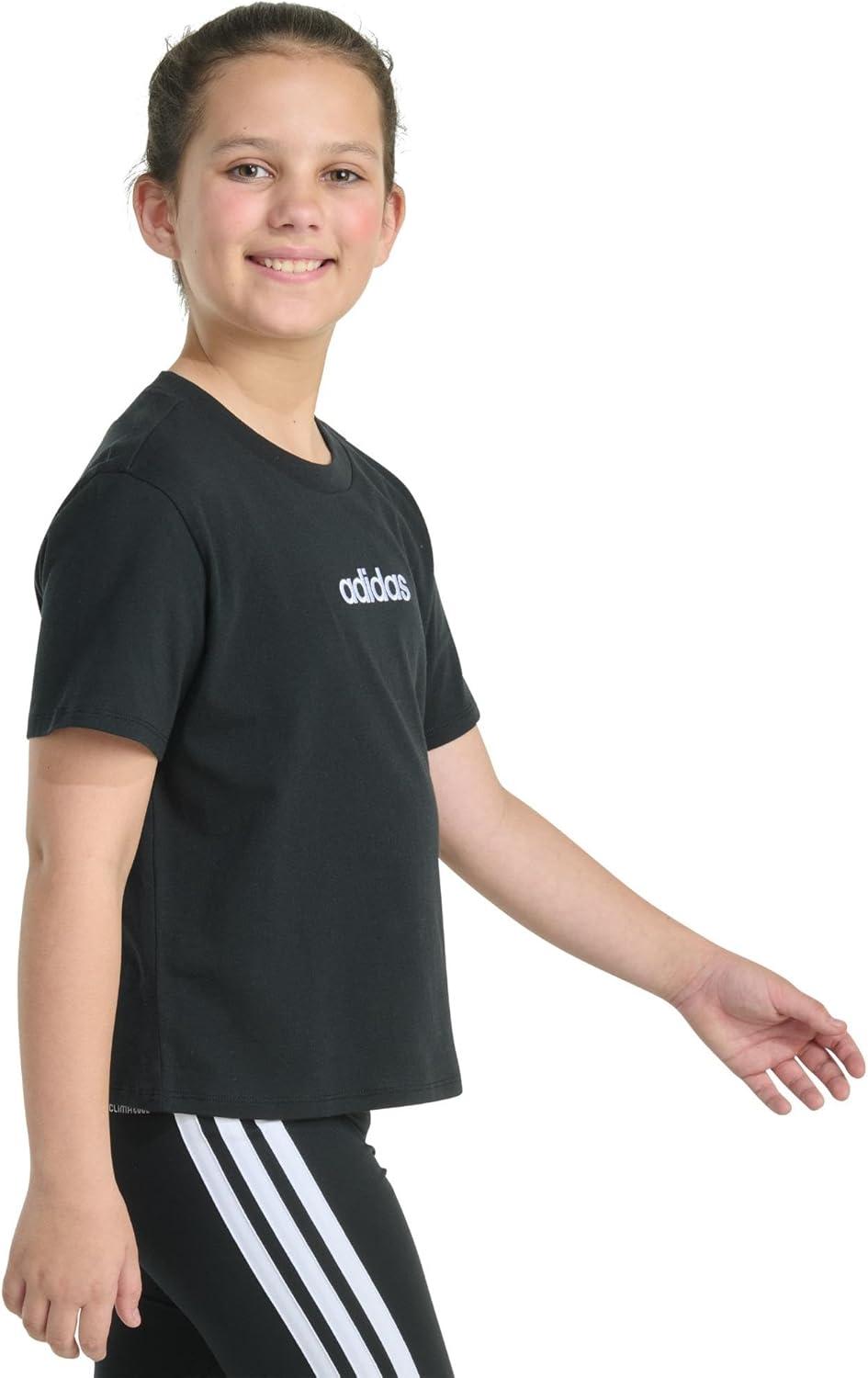 imageadidas Girls Short Sleeve Embroidered TeeBlack