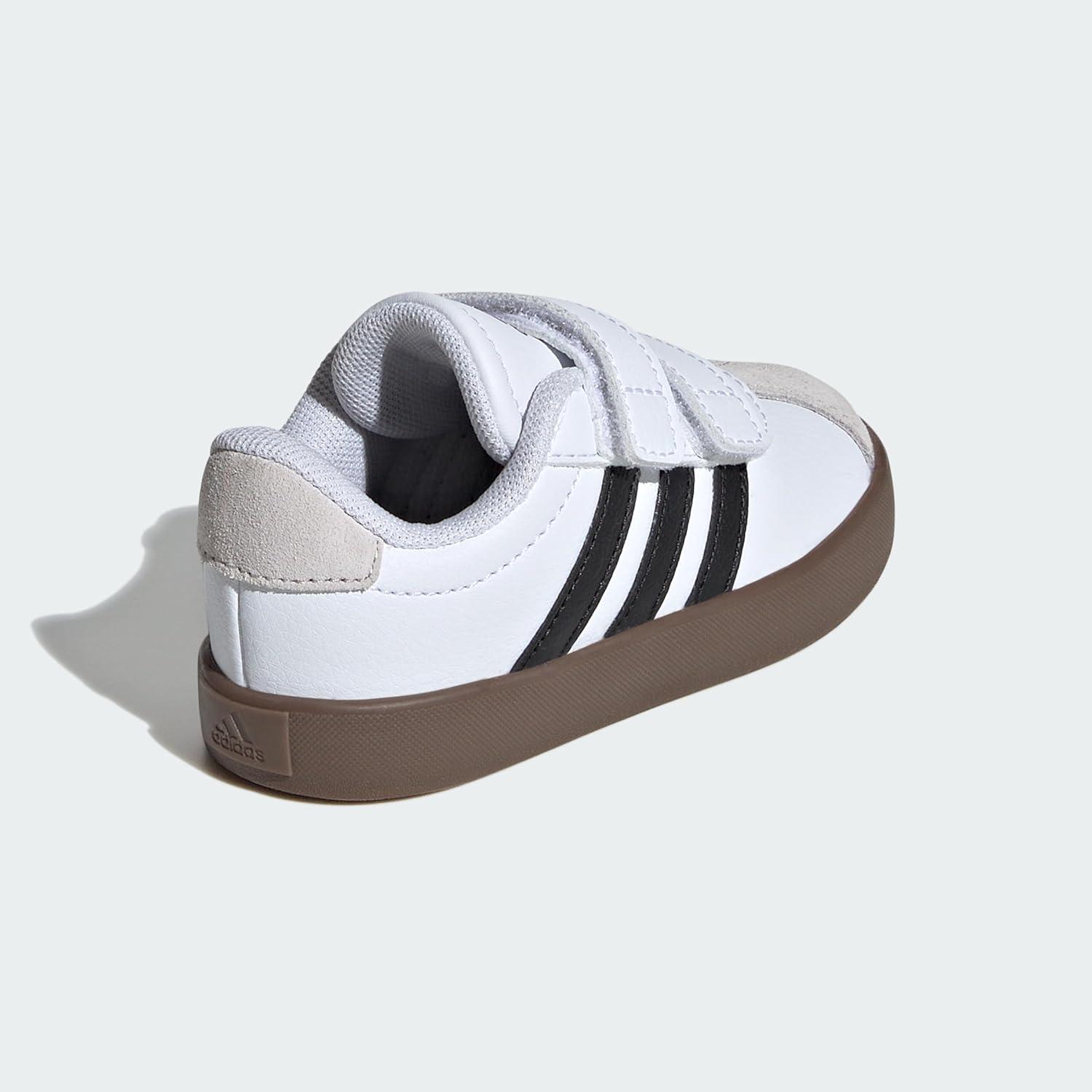imageadidas Kids Vl Court 30 ShoesWhiteBlackGrey