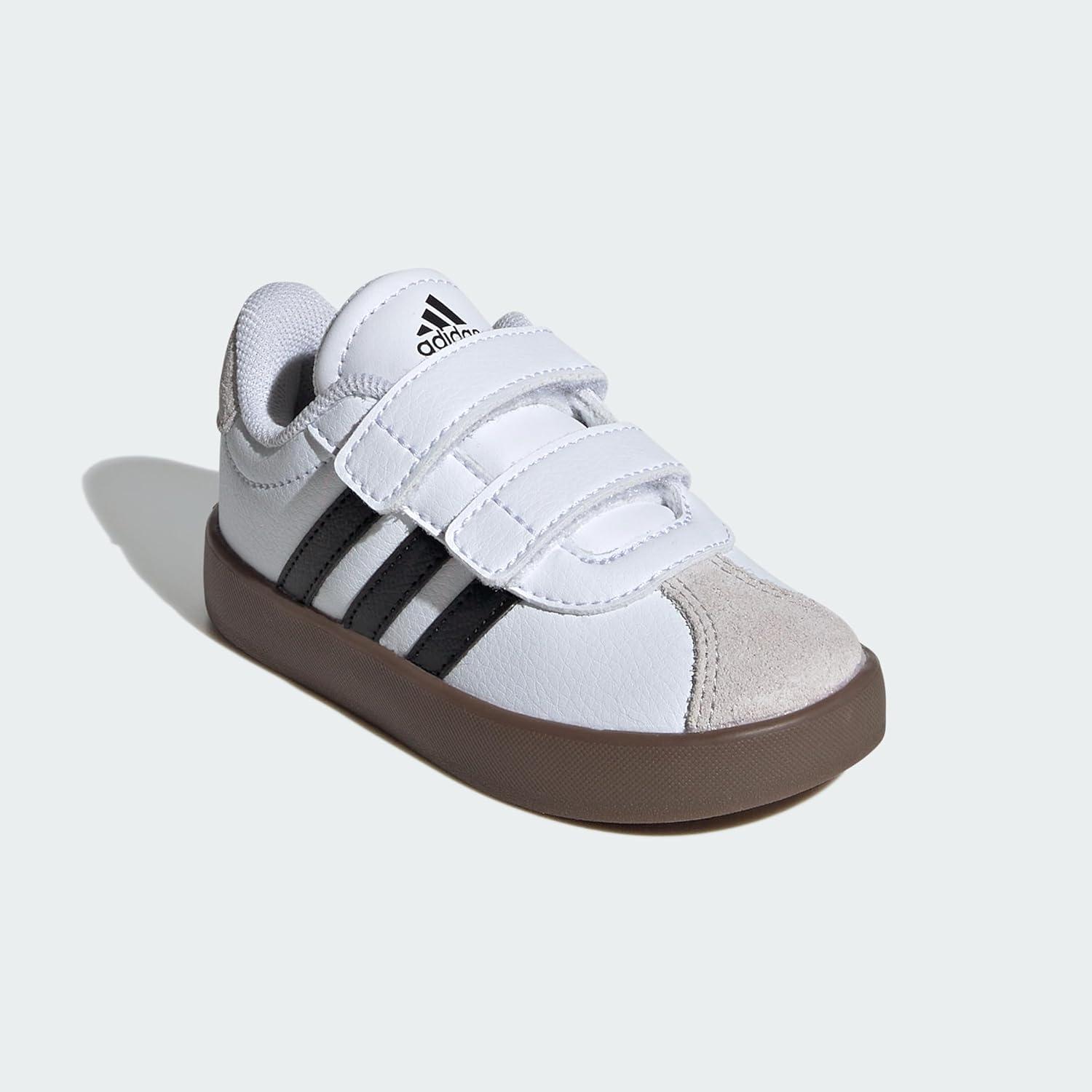 imageadidas Kids Vl Court 30 ShoesWhiteBlackGrey