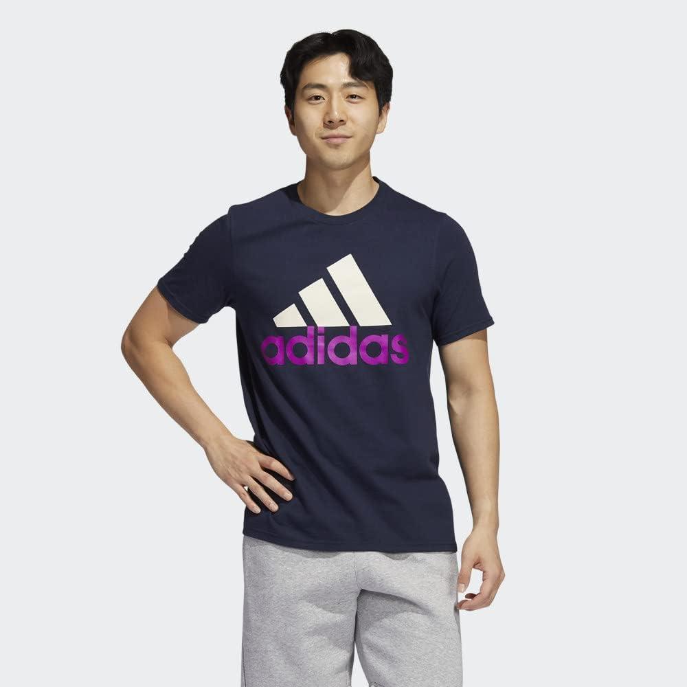 imageadidas Mens Basic Badge Of Sport TeeLegend LinkWonder WhiteSonic Fuchsia