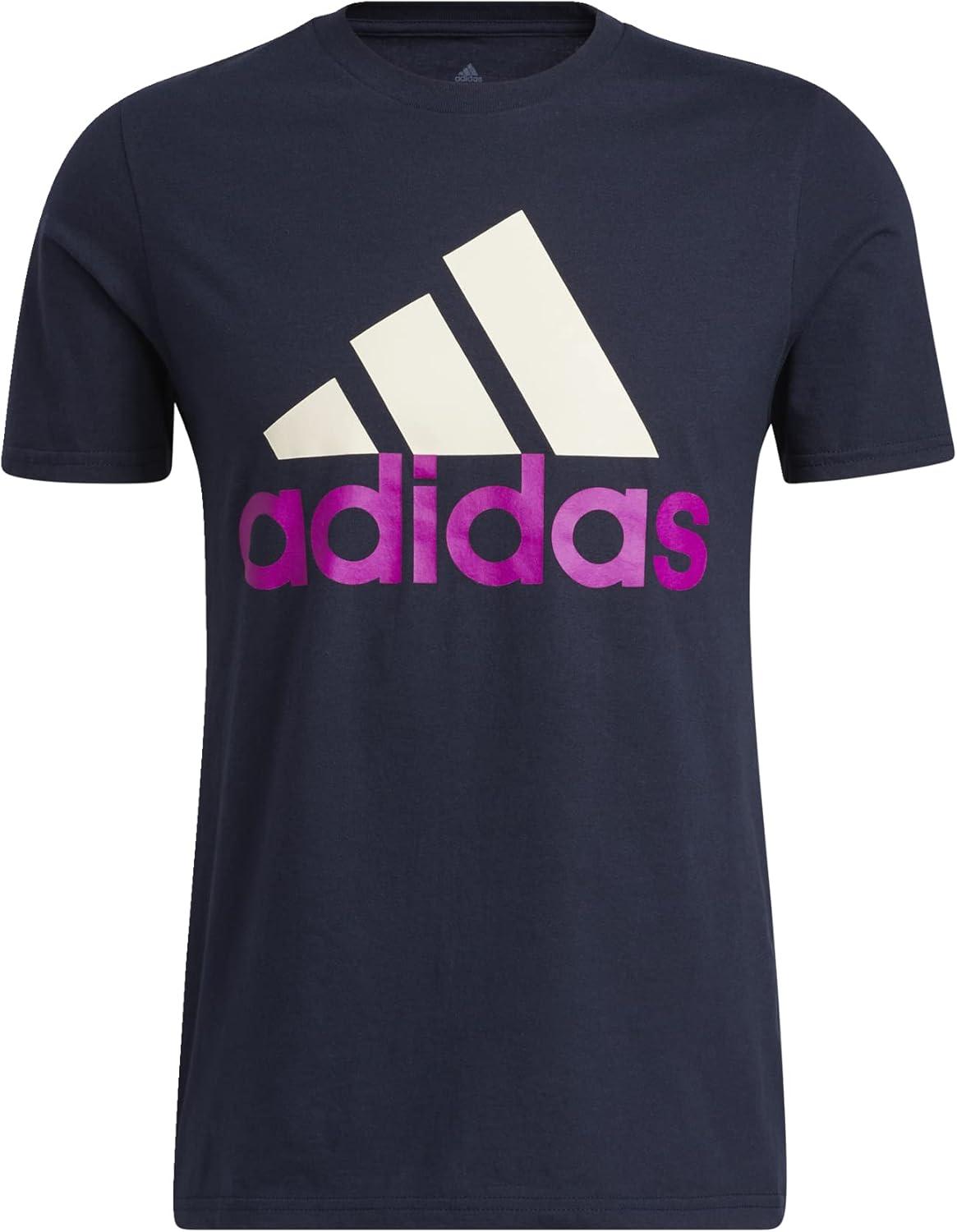 imageadidas Mens Basic Badge Of Sport TeeLegend LinkWonder WhiteSonic Fuchsia