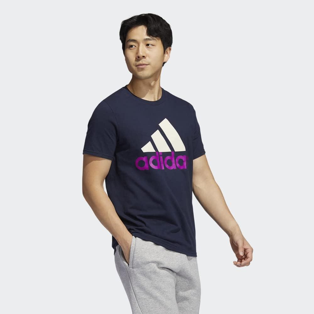 imageadidas Mens Basic Badge Of Sport TeeLegend LinkWonder WhiteSonic Fuchsia