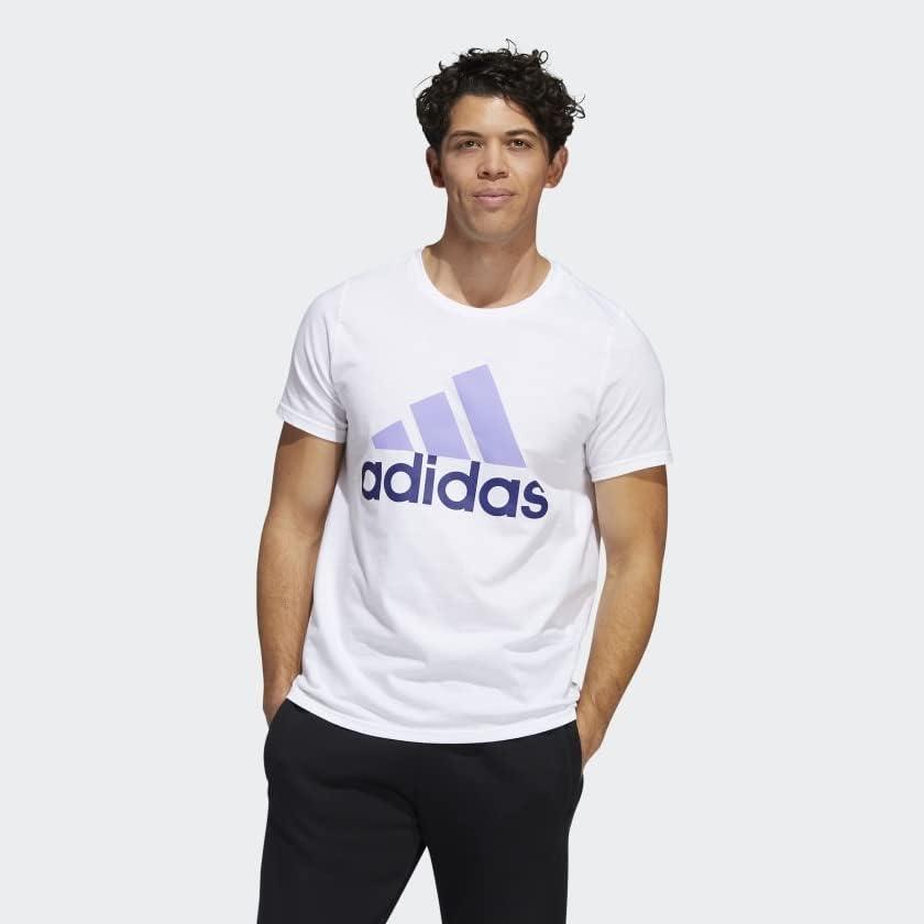 imageadidas Mens Basic Badge Of Sport TeeWhite Light Purple Legacy Indigo