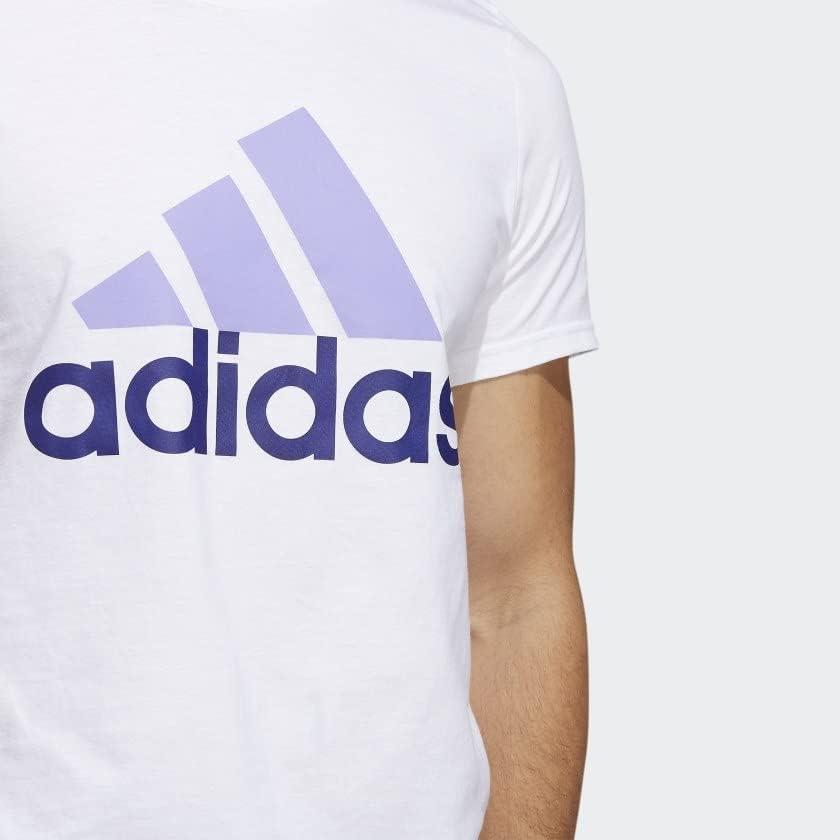 imageadidas Mens Basic Badge Of Sport TeeWhite Light Purple Legacy Indigo