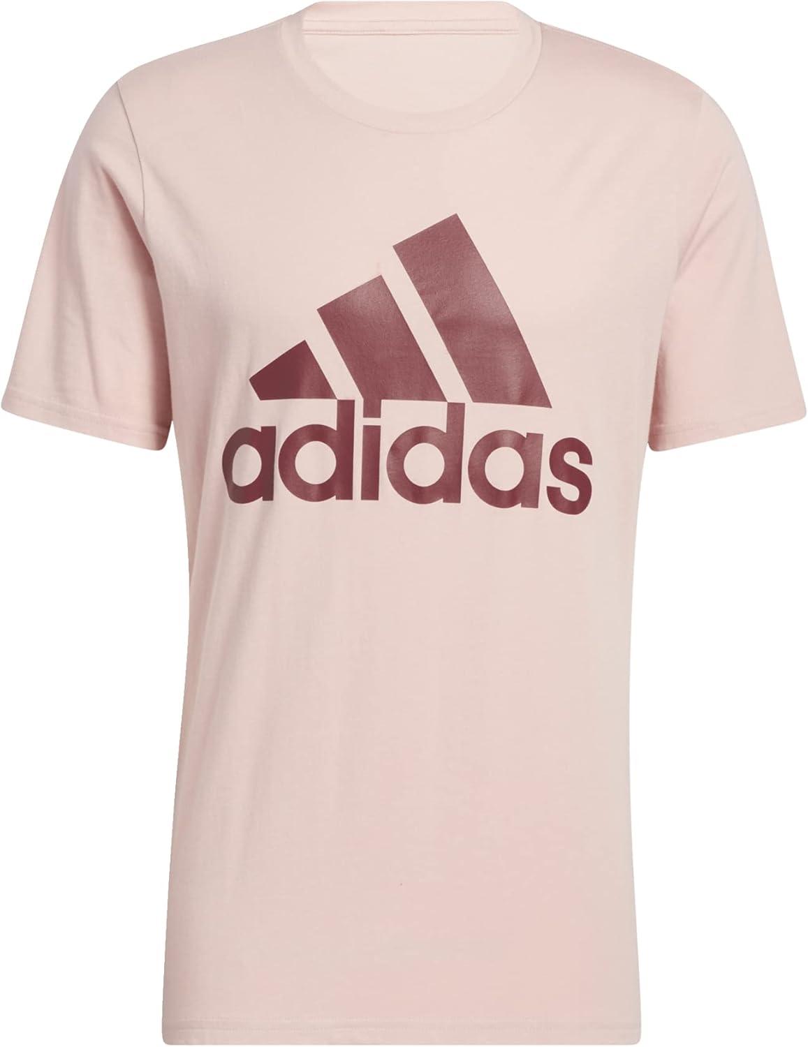 imageadidas Mens Basic Badge Of Sport TeeWonder MauveShadow Red