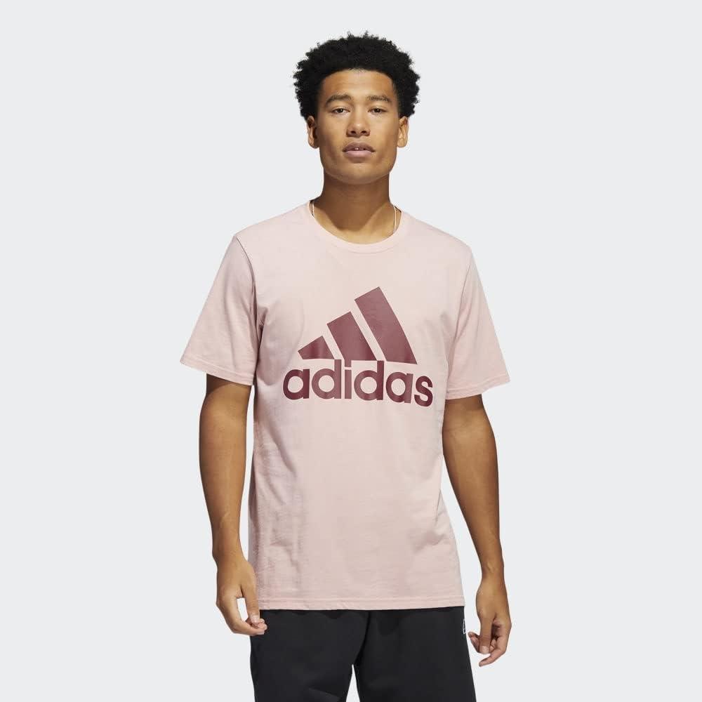 imageadidas Mens Basic Badge Of Sport TeeWonder MauveShadow Red