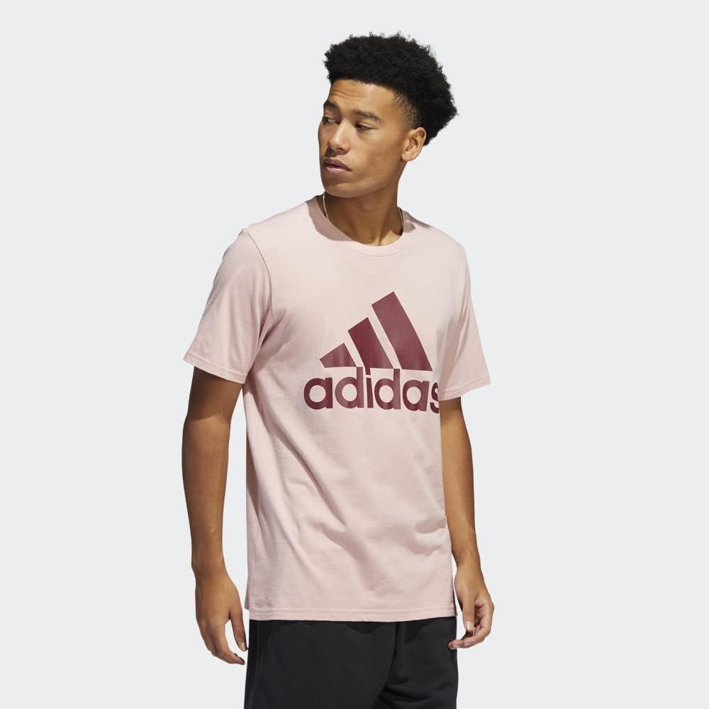 imageadidas Mens Basic Badge Of Sport TeeWonder MauveShadow Red