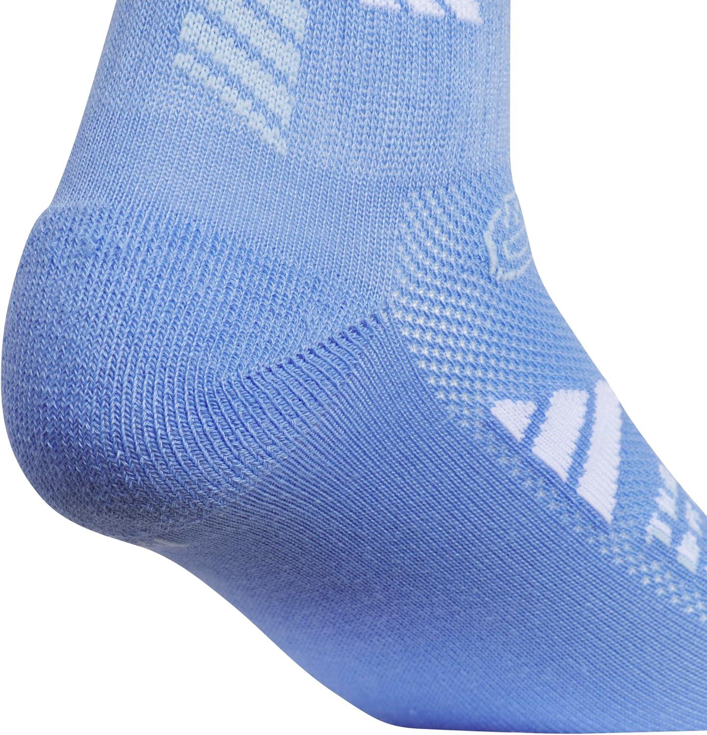 imageadidas Unisex Kids Quarter Ankle Socks for Boys and Girls Youth 6Pack Athletic Cushioned and ComfortableBlue FusionWhiteGlow BlueGraphic