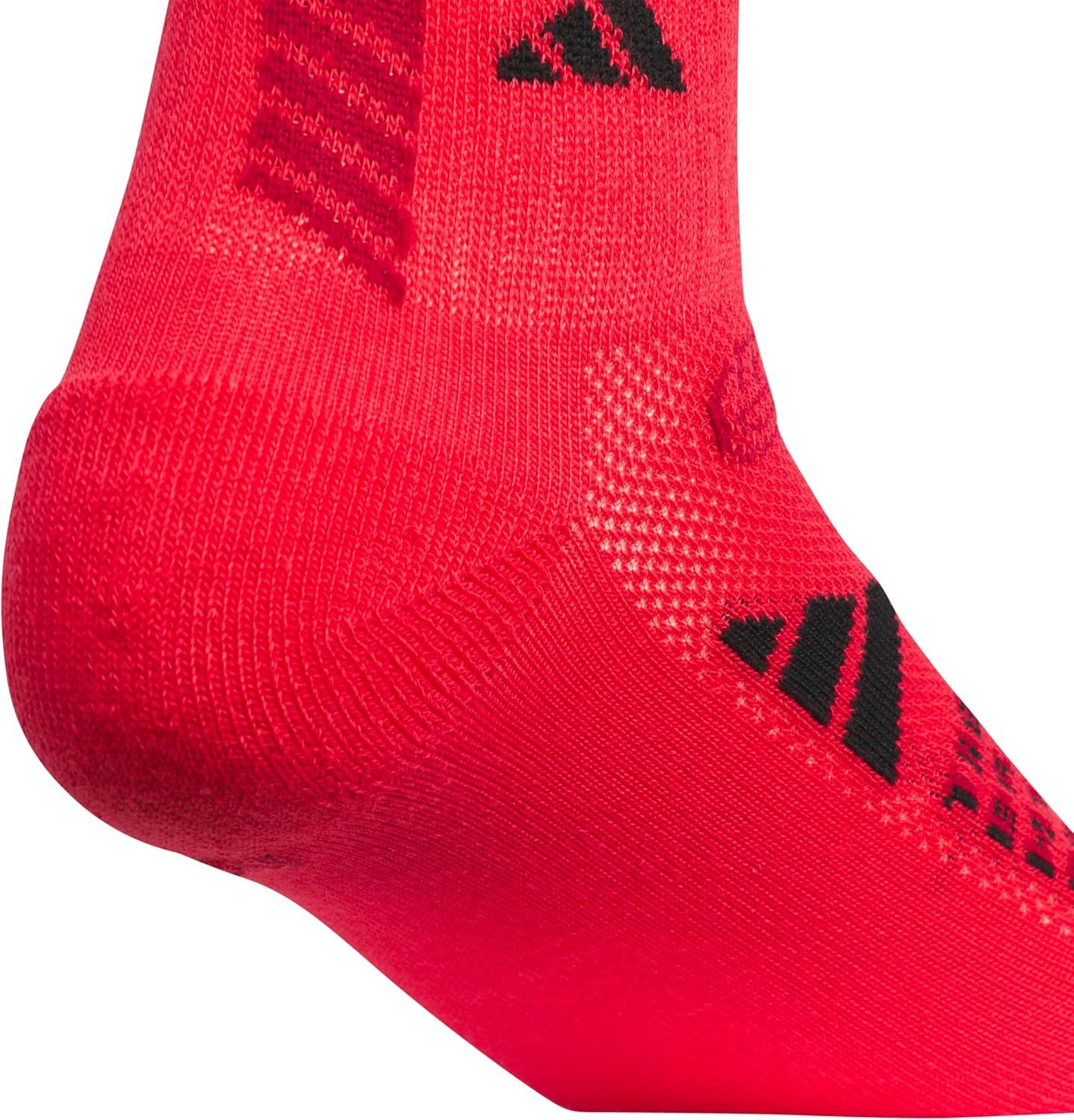 imageadidas Unisex Kids Quarter Ankle Socks for Boys and Girls Youth 6Pack Athletic Cushioned and ComfortablePure Ruby RedBlackWhiteGraphic