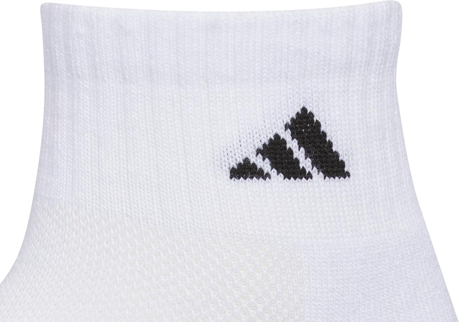 imageadidas Unisex Kids Quarter Ankle Socks for Boys and Girls Youth 6Pack Athletic Cushioned and ComfortableWhiteGreyBlack