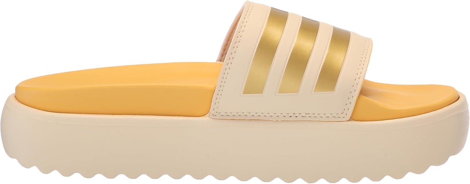 imageadidas Womens Adilette Platform SandalCrystal SandGold MetallicSemi Spark