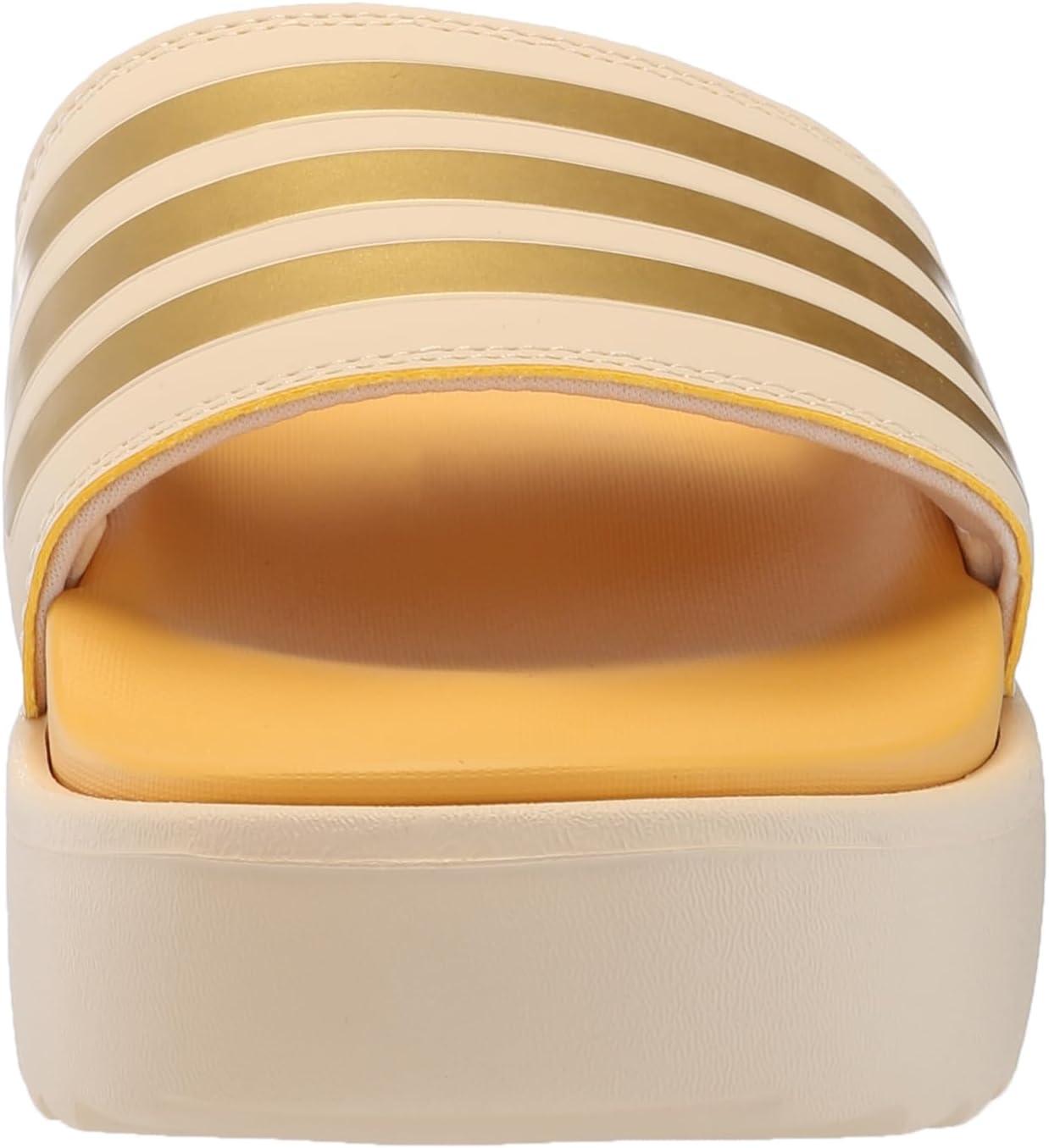 imageadidas Womens Adilette Platform SandalCrystal SandGold MetallicSemi Spark