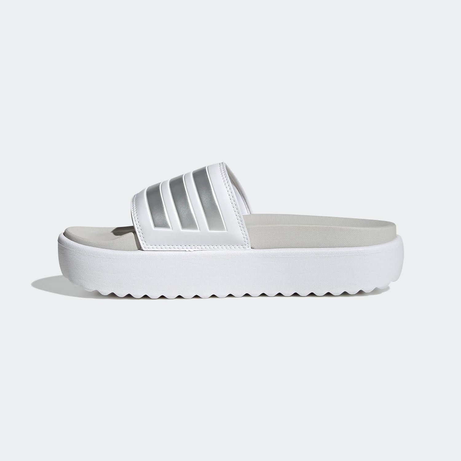 imageadidas Womens Adilette Platform SandalWhiteZero MetallicGrey