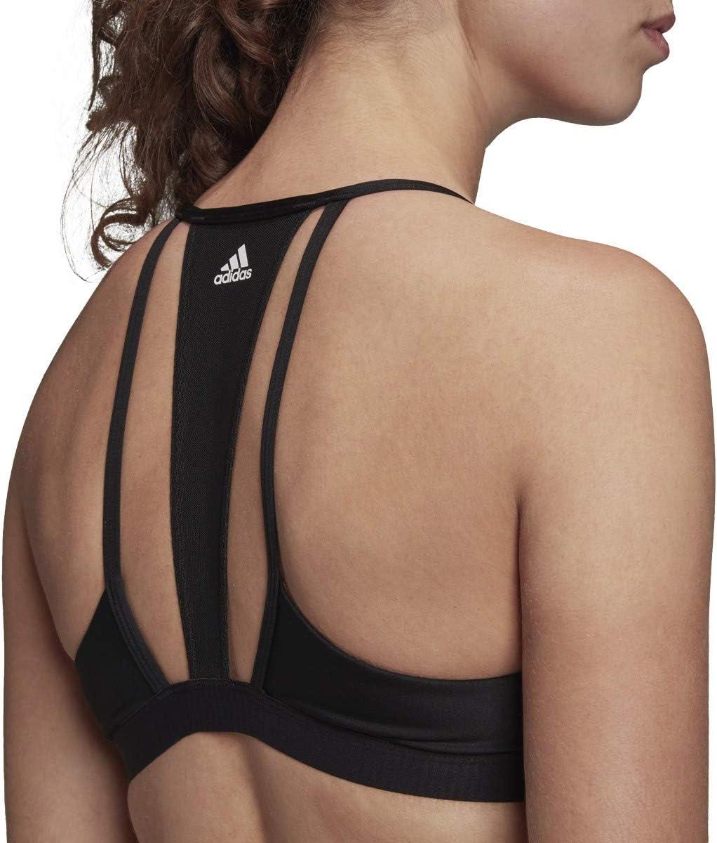 imageadidas Womens All Me 3Stripes Mesh BraBlackWhite