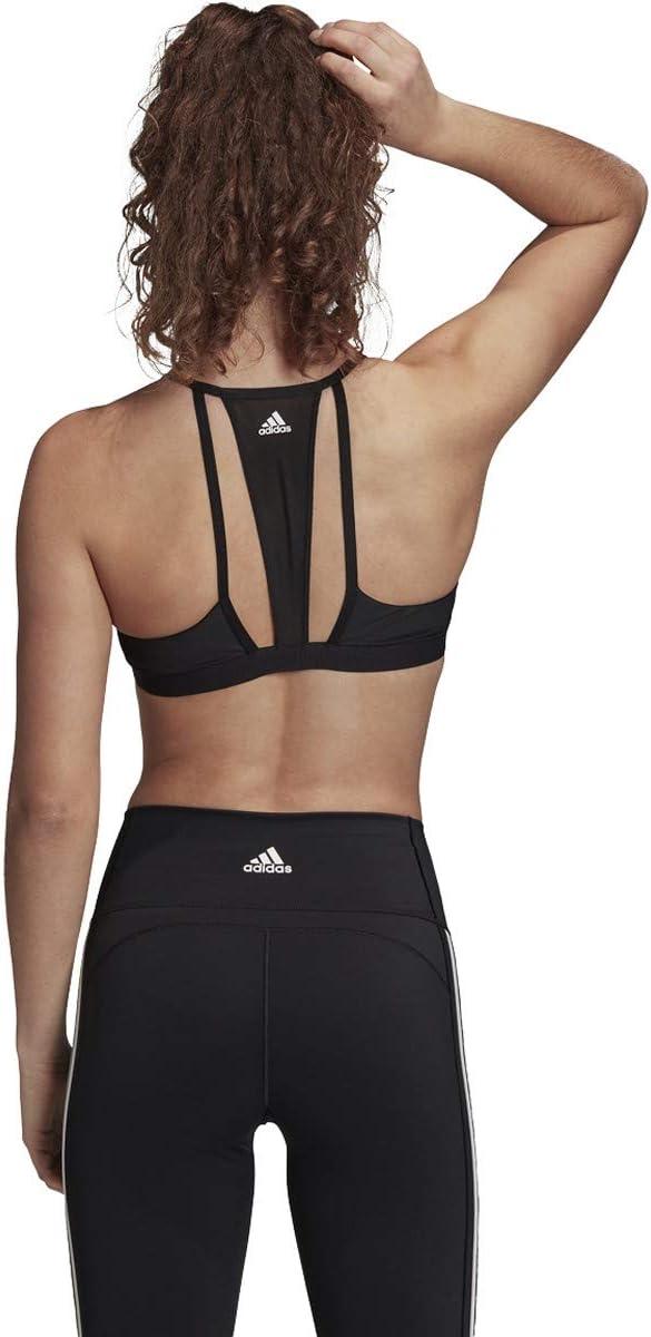 imageadidas Womens All Me 3Stripes Mesh BraBlackWhite