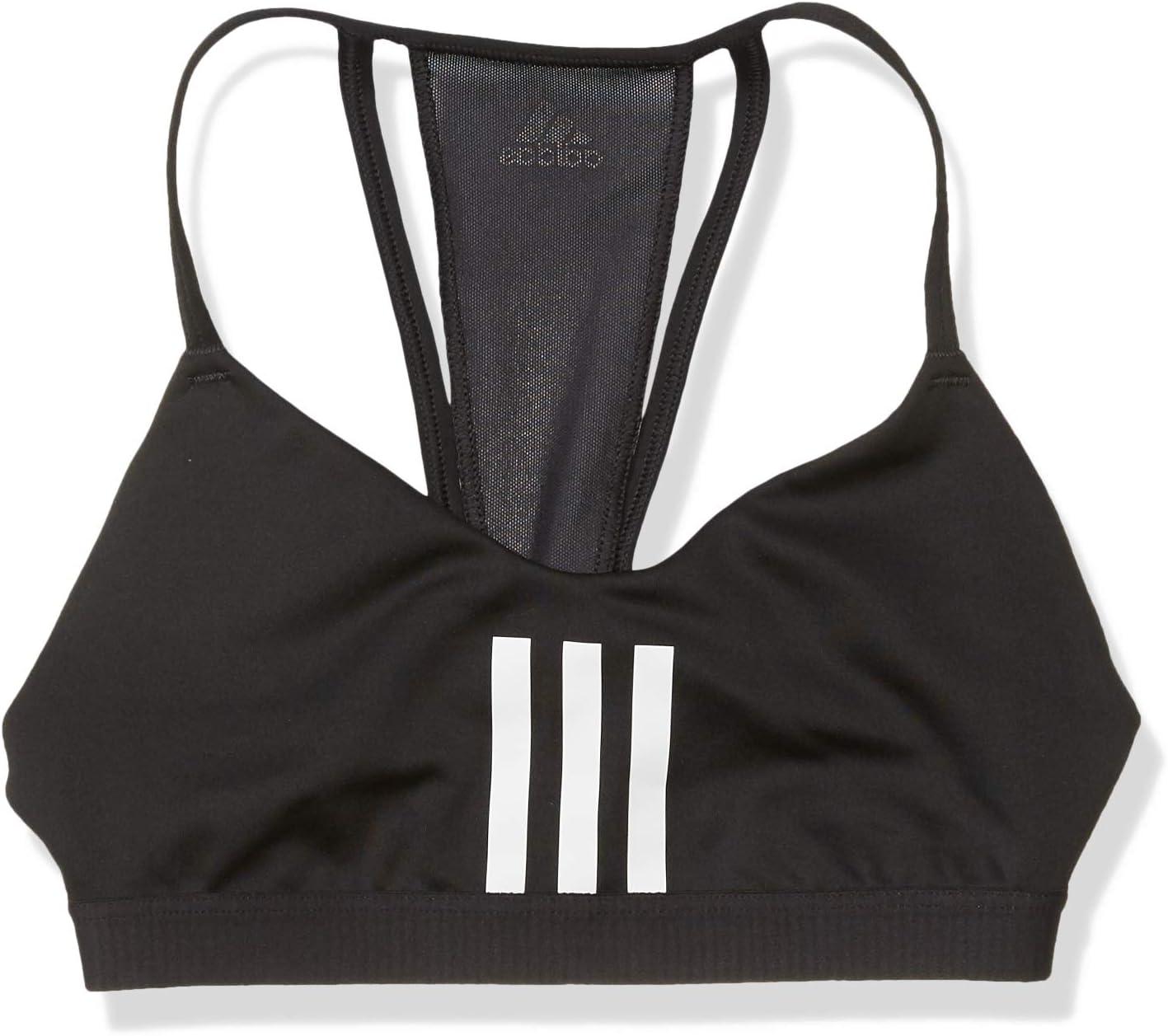 imageadidas Womens All Me 3Stripes Mesh BraBlackWhite