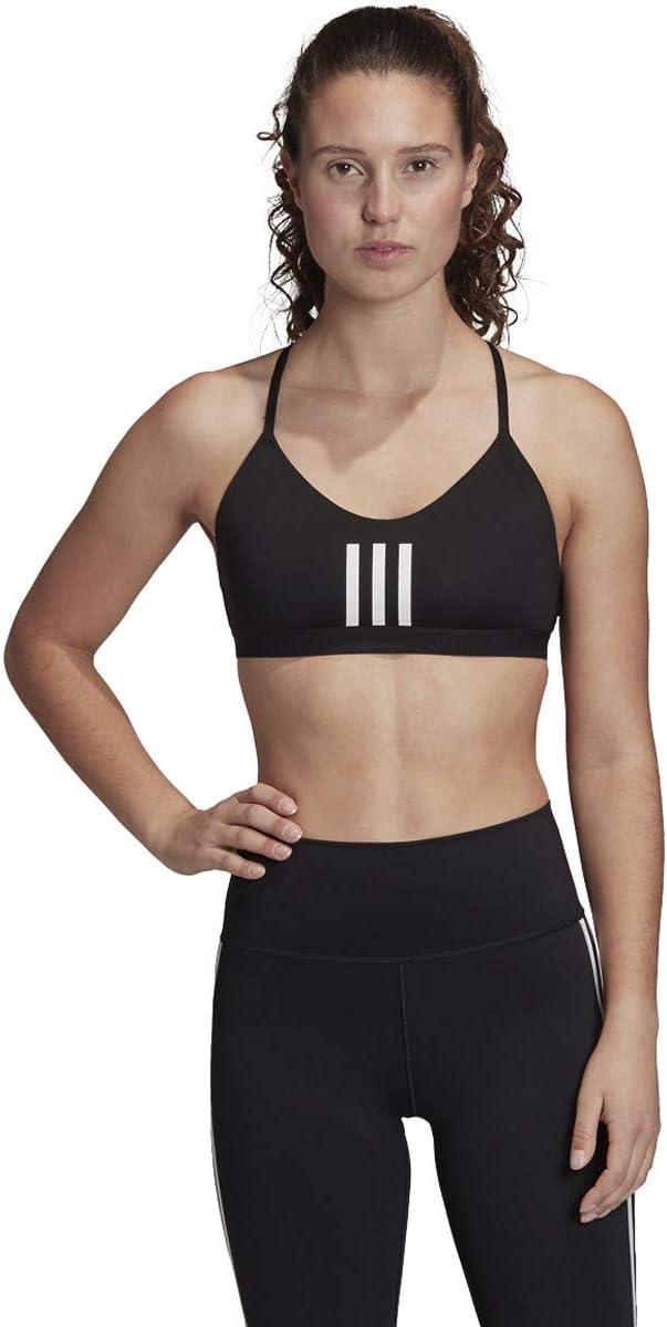 imageadidas Womens All Me 3Stripes Mesh BraBlackWhite
