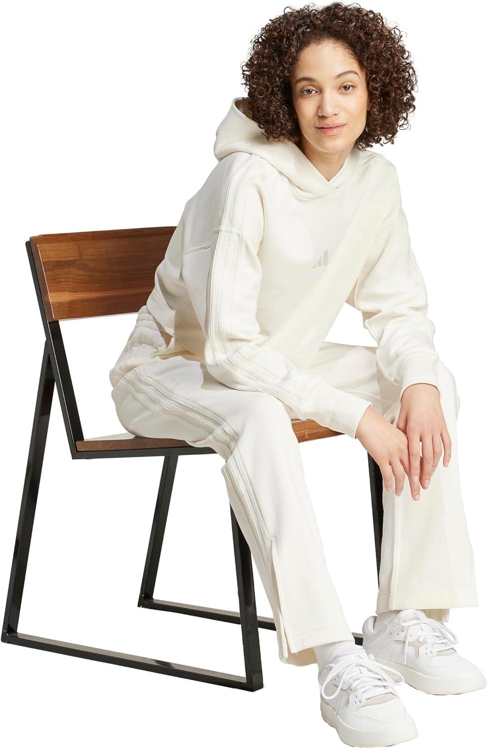 imageadidas Womens All Szn French Terry 3Stripes Straight Leg PantsOffwhite