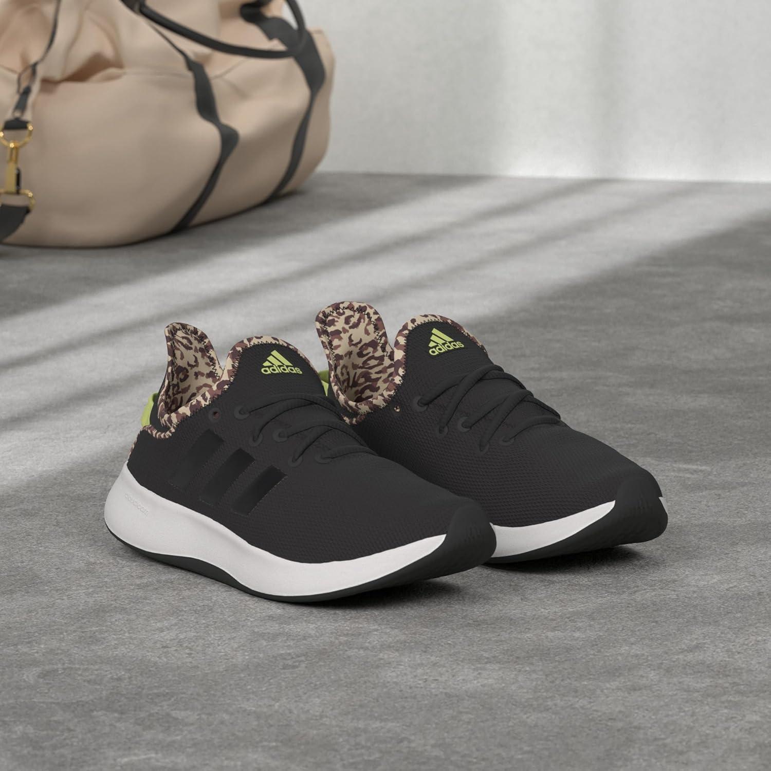 imageadidas Womens Cloudfoam Pure Sportswear SneakersBlackBlackPulse Lime