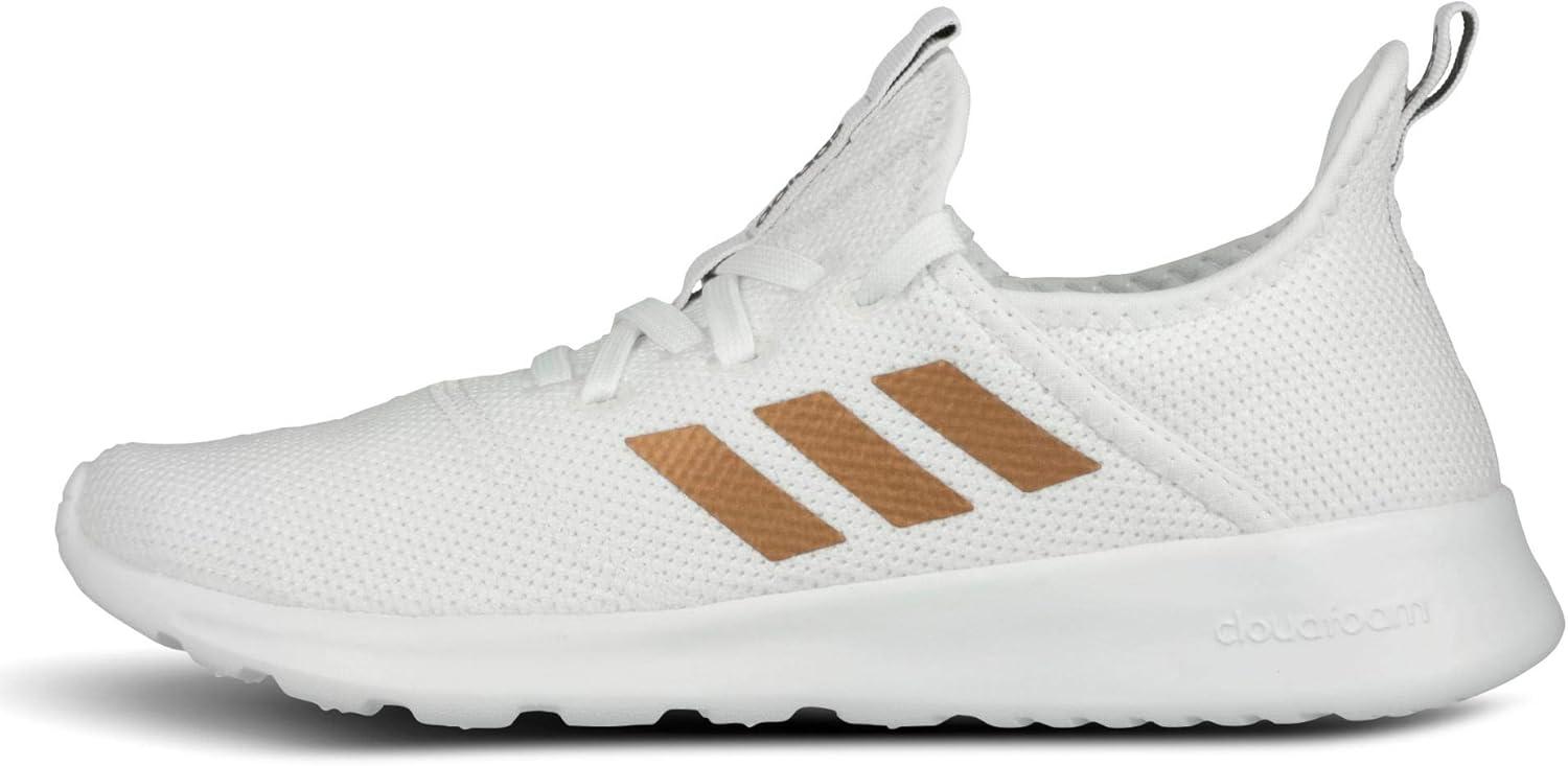 imageadidas Womens Cloudfoam Pure Sportswear SneakersFtwr WhiteTactile Gold Met F17Metal Grey