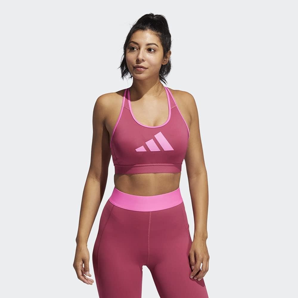 imageadidas Womens Dont Rest 3 Bars BraWild PinkScreaming Pink