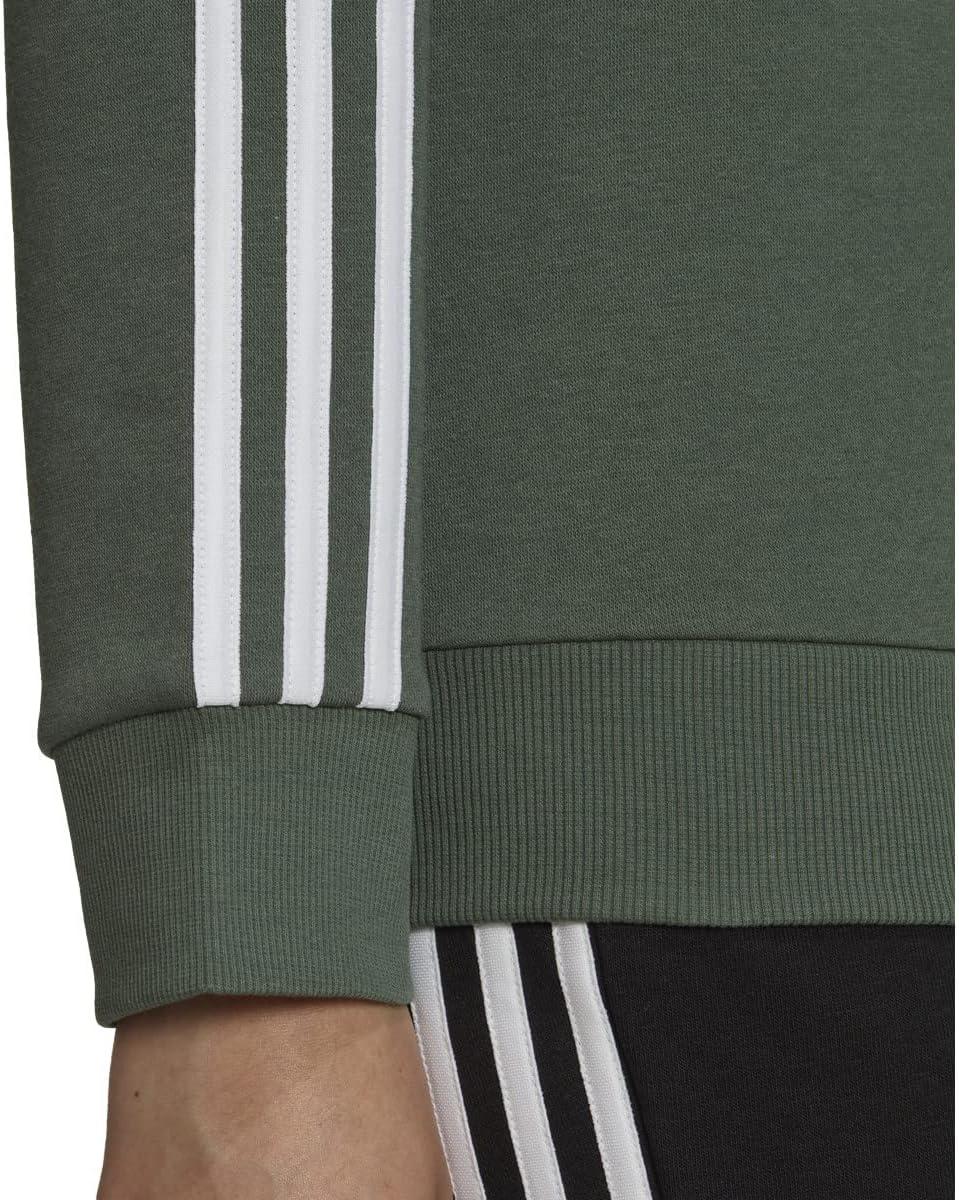 imageadidas Womens Essentials 3Stripes Fleece SweatshirtGreen Oxidewhite