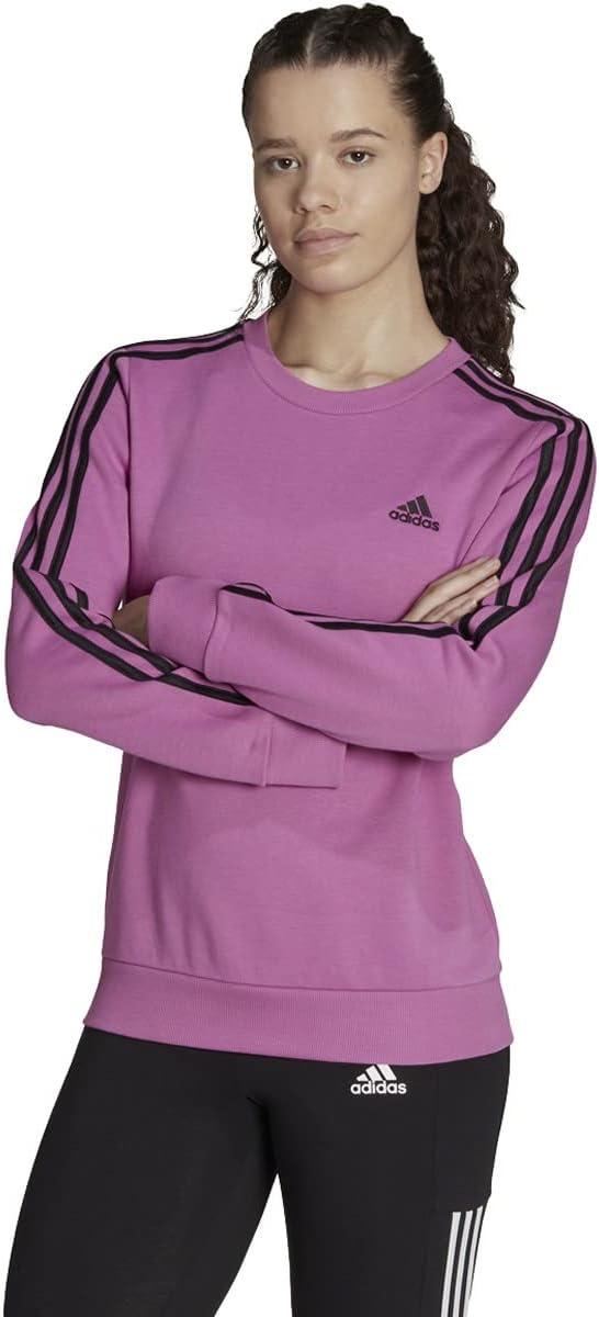 imageadidas Womens Essentials 3Stripes Fleece SweatshirtSemi Pulse Lilacblack