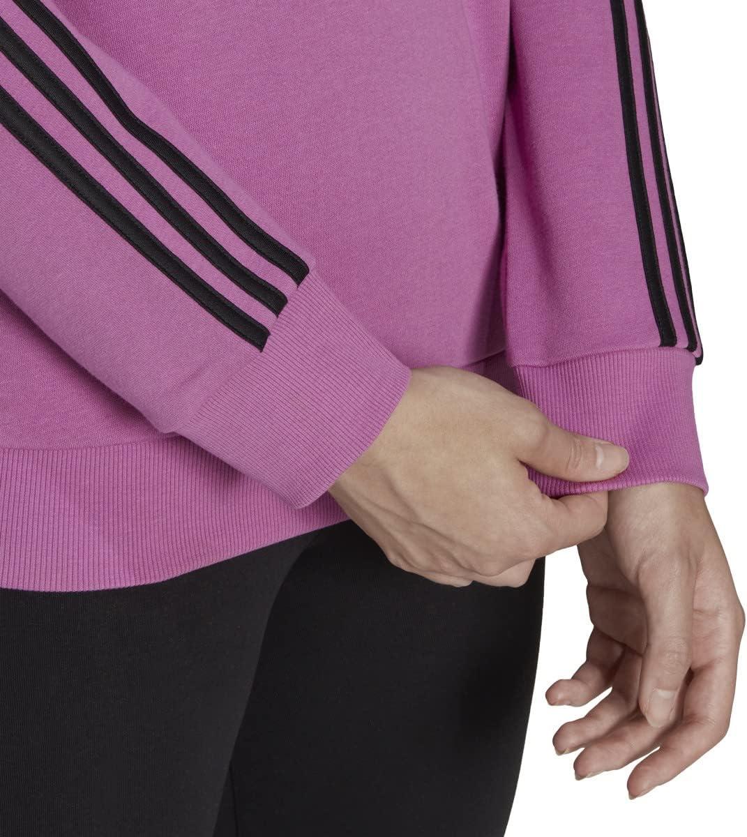 imageadidas Womens Essentials 3Stripes Fleece SweatshirtSemi Pulse Lilacblack