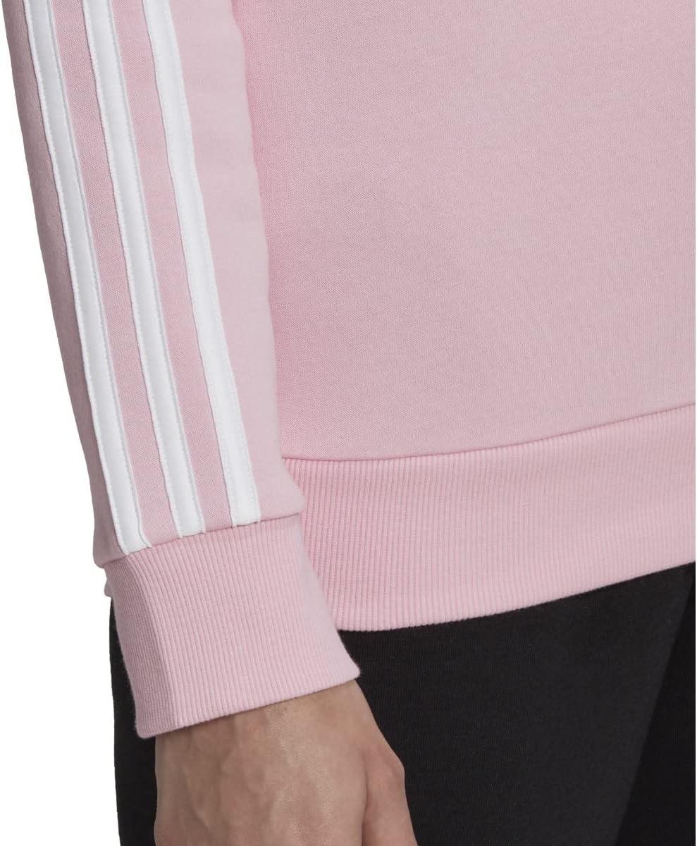 imageadidas Womens Essentials 3Stripes Fleece SweatshirtTrue Pinkwhite
