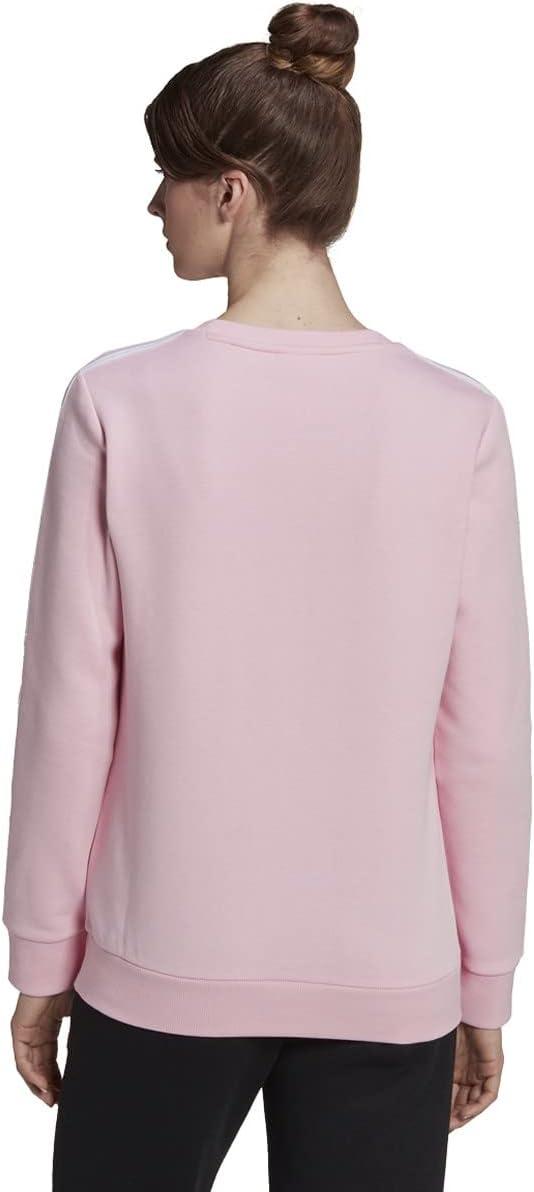 imageadidas Womens Essentials 3Stripes Fleece SweatshirtTrue Pinkwhite