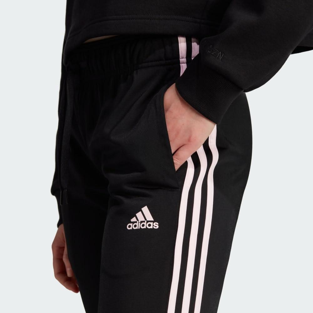 imageadidas Womens Essentials Fleece Tapered Cuff PantsBlackClear Pink