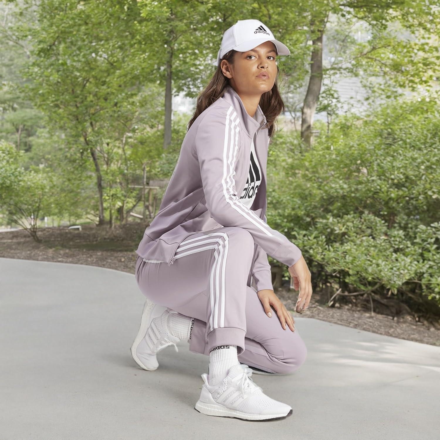 imageadidas Womens Essentials Fleece Tapered Cuff PantsPreloved Fig