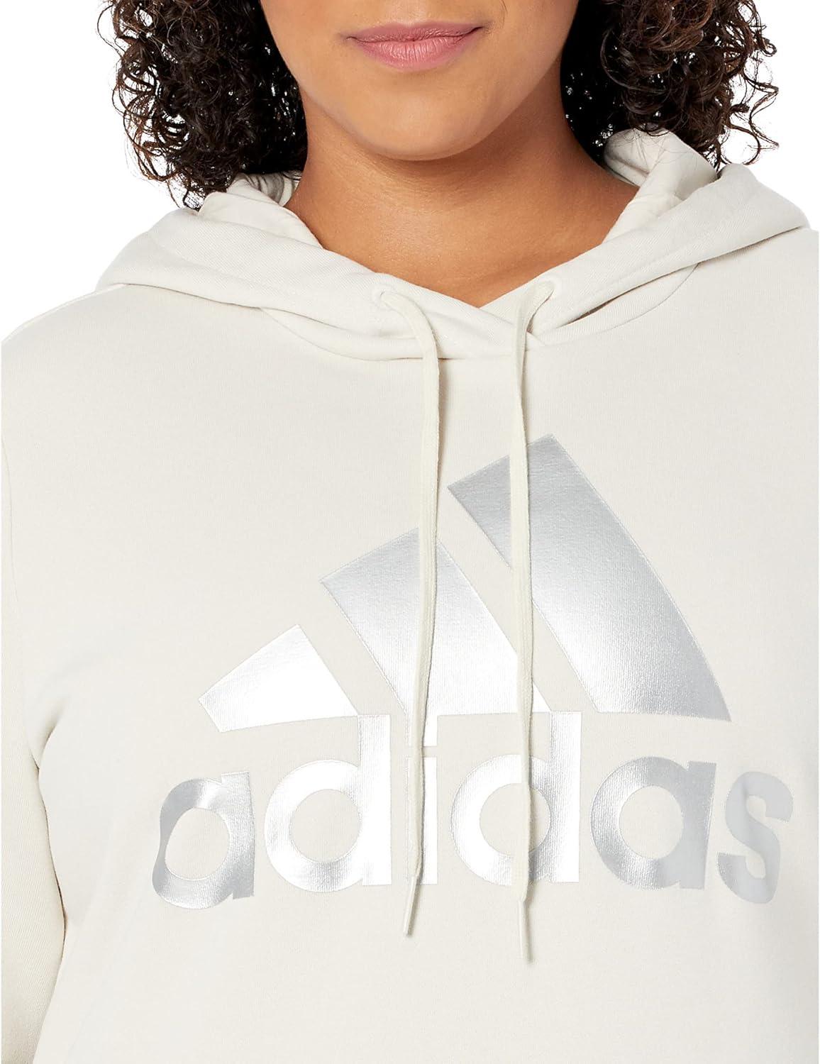imageadidas Womens Essentials Logo Fleece HoodieAluminaSilver Metallic