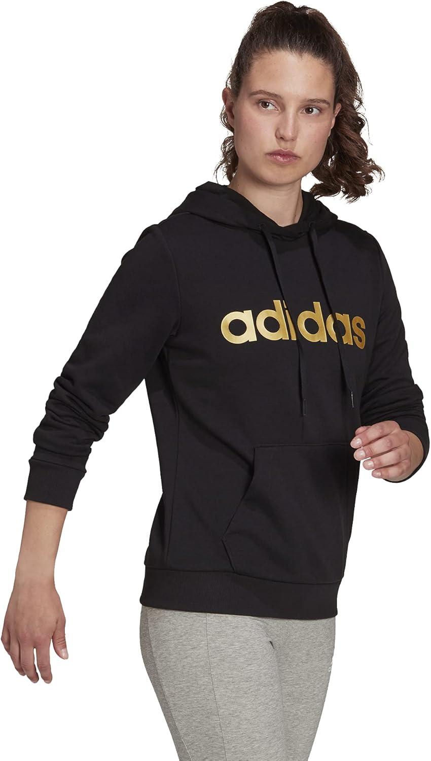 imageadidas Womens Essentials Logo HoodieBlackGold Metallic