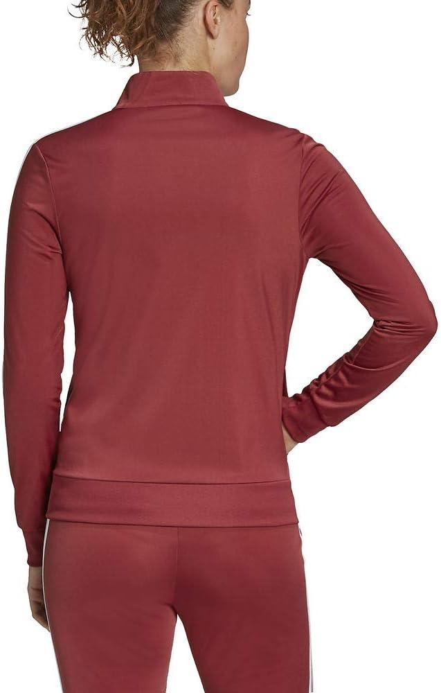 imageadidas Womens Essentials WarmUp Slim 3Stripes Track JacketLegacy Red