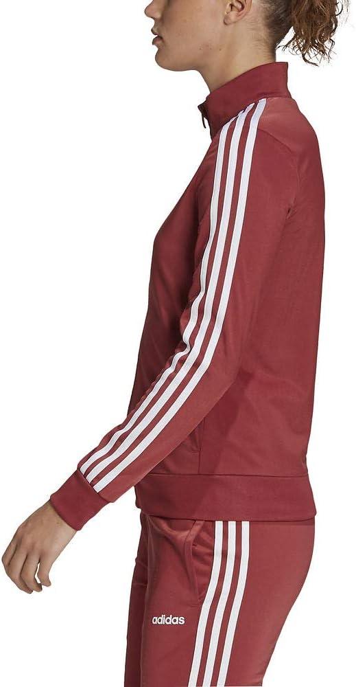 imageadidas Womens Essentials WarmUp Slim 3Stripes Track JacketLegacy Red