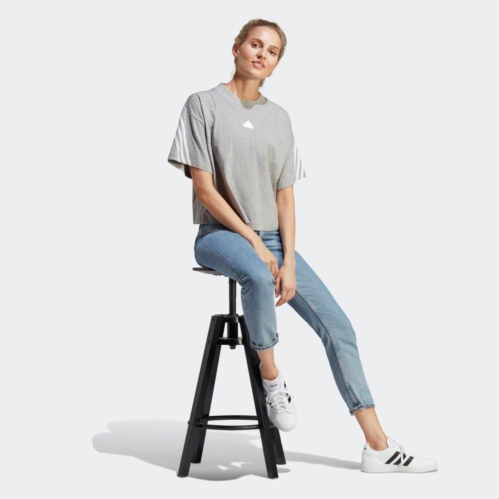 imageadidas Womens Future Icon Three Stripes TShirtMedium Grey Heather 2023